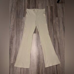 H&M Cream Flare Ribbed pants New